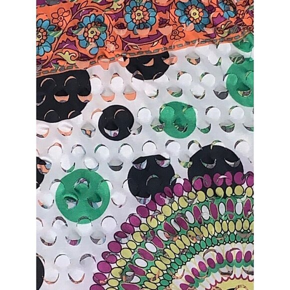 Adore Womens Size L  Multi  Colored Cut Out Tab Shift Dress Boho Mod Hippie - Picture 2 of 6